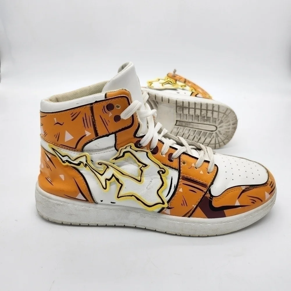 Zenitsu Lightning Sneakers Custom Demon Slayer Anime Fashion Shoes Size 9